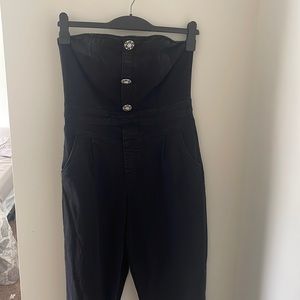 Strapless denim jumpsuit